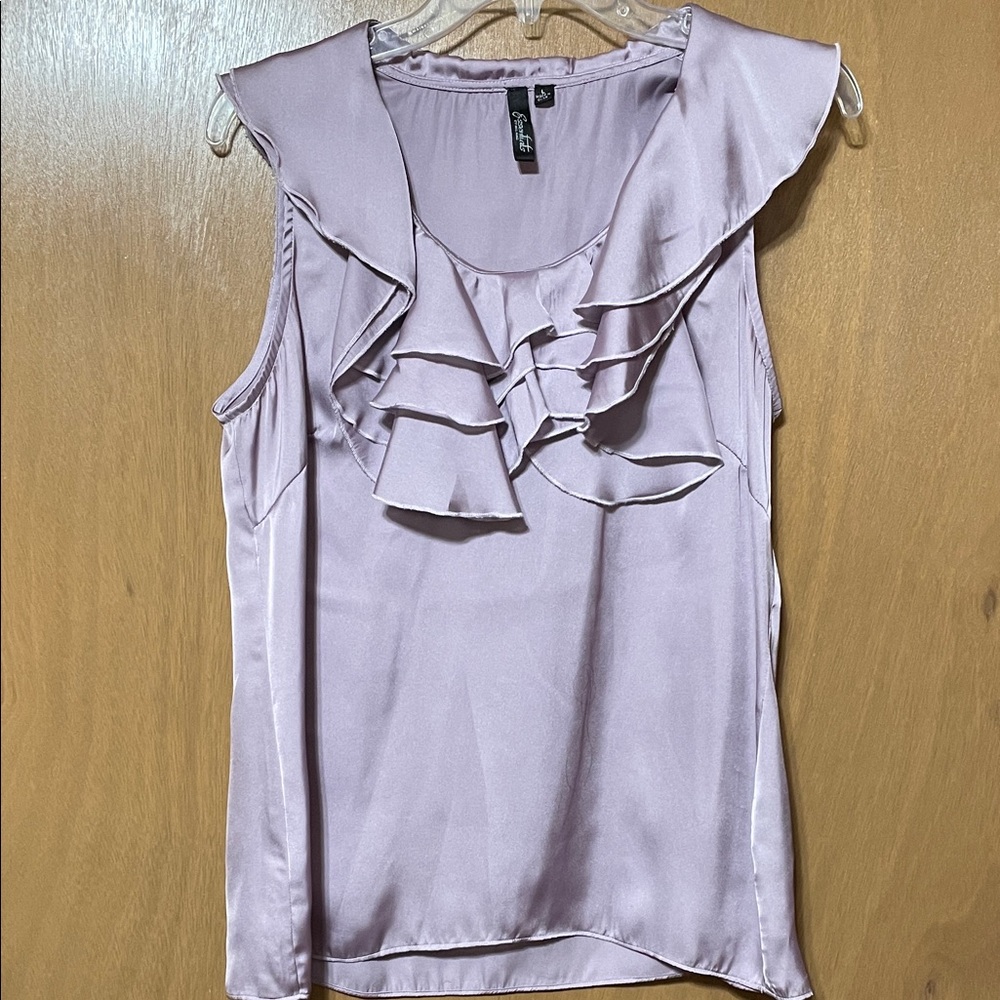 Essentials by Milano Lavender Ruffle Top